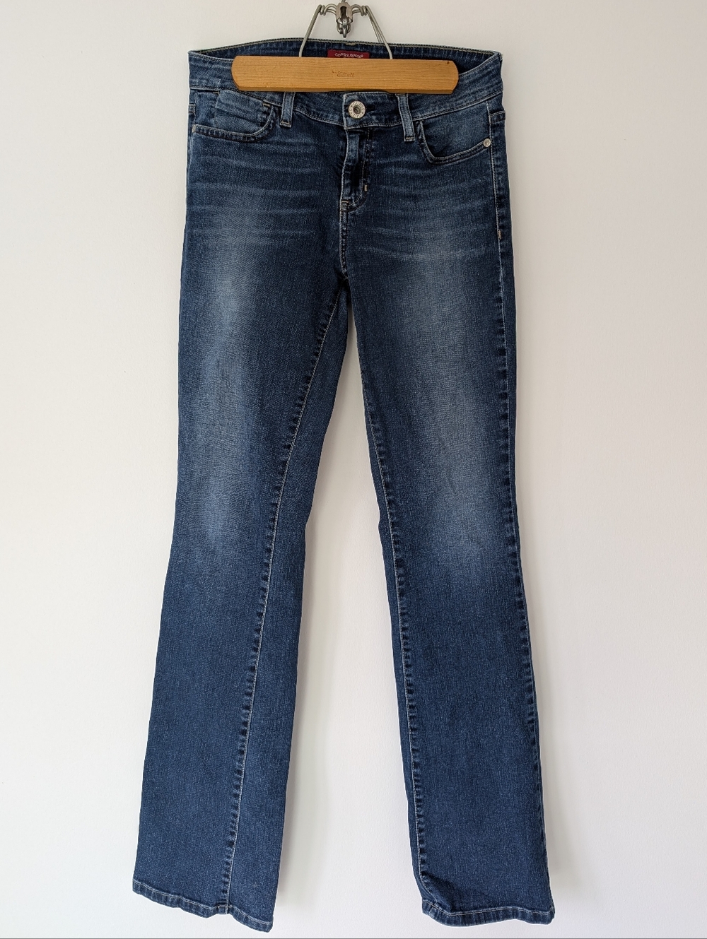 Guess - Y2K Mid Rise Straight Leg Stretch Rhinestone Pocket Jeans Size 6 (28")